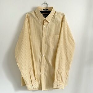 Eddie Bauer Yellow and White Striped Men’s Dress Shirt XL